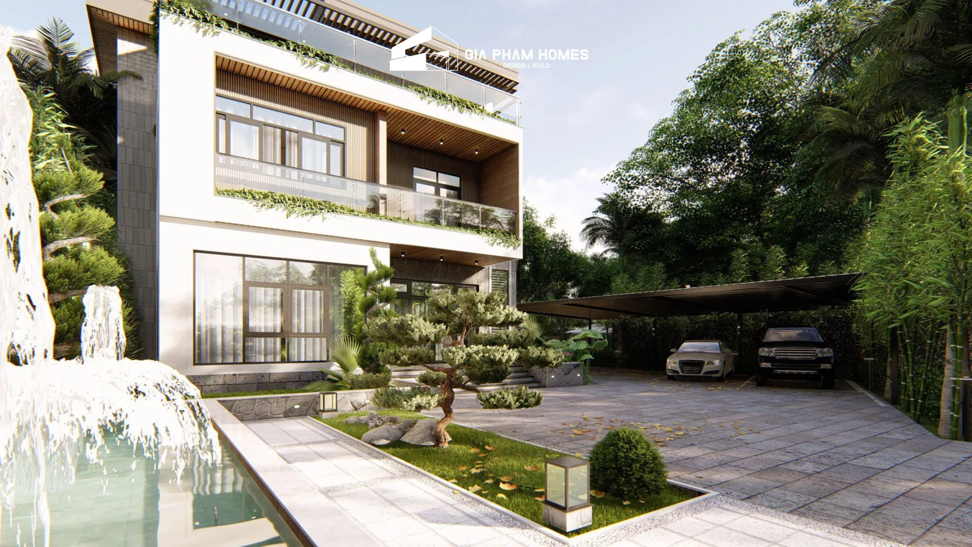 Thiết Kế Biệt Thự Sân Vườn: Biệt Thự Hiệp Hòa - 3 | THI CÔNG XÂY DỰNG - SẢN XUẤT, LẮP ĐẶT NỘI THẤT: NHÀ Ở, VĂN PHÒNG, KHÁCH SẠN... - GIA PHAM HOMES Design & Construction