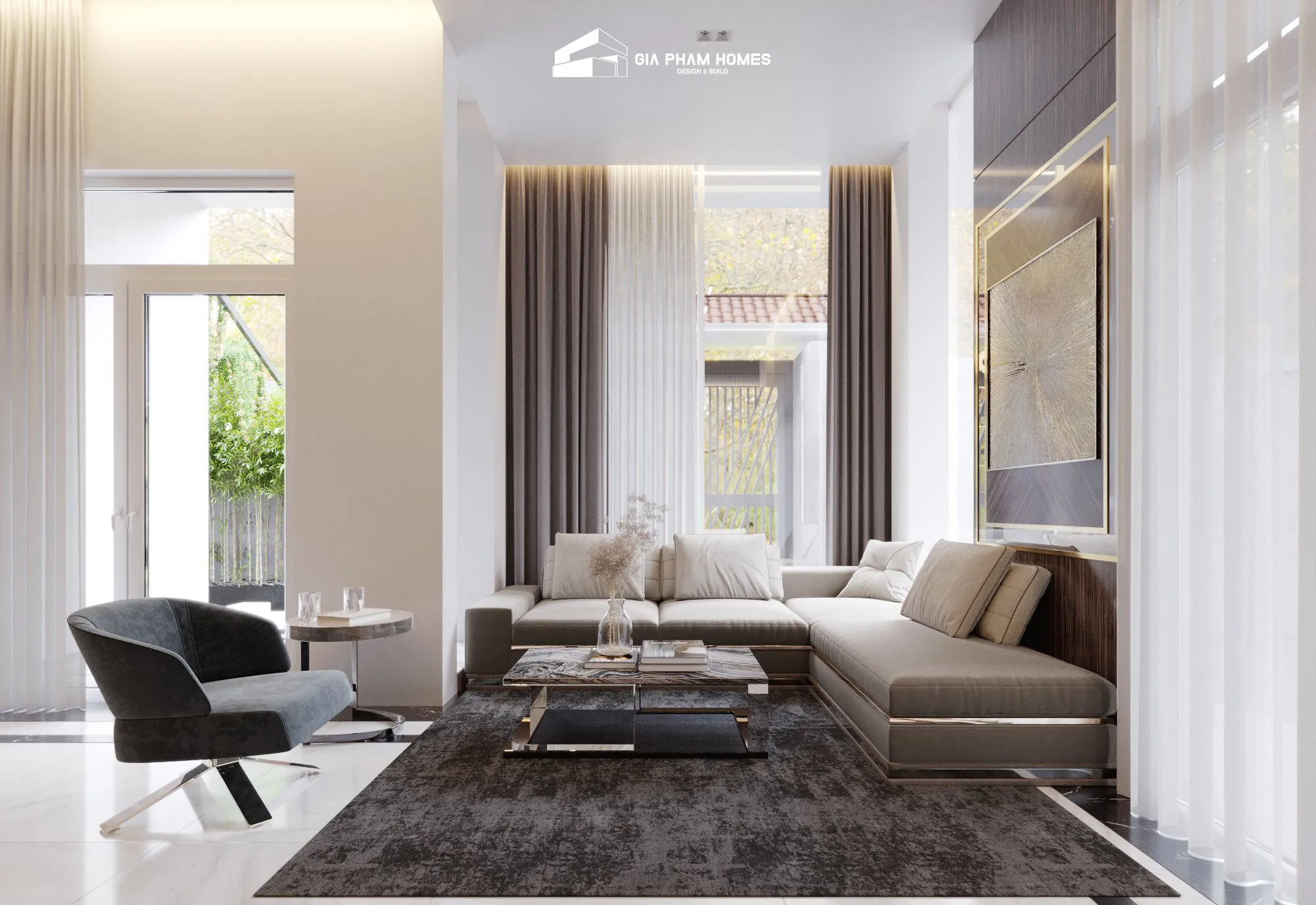 Lâm Gia Villa: Thiết kế Nội thất - 2 | THI CÔNG XÂY DỰNG - SẢN XUẤT, LẮP ĐẶT NỘI THẤT: NHÀ Ở, VĂN PHÒNG, KHÁCH SẠN... - GIA PHAM HOMES Design & Construction
