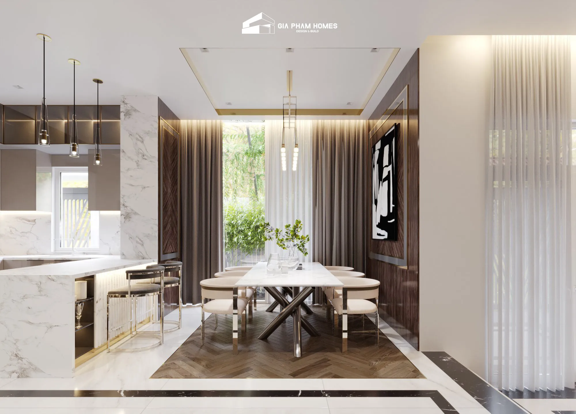 Lâm Gia Villa: Thiết kế Nội thất - 4 | THI CÔNG XÂY DỰNG - SẢN XUẤT, LẮP ĐẶT NỘI THẤT: NHÀ Ở, VĂN PHÒNG, KHÁCH SẠN... - GIA PHAM HOMES Design & Construction
