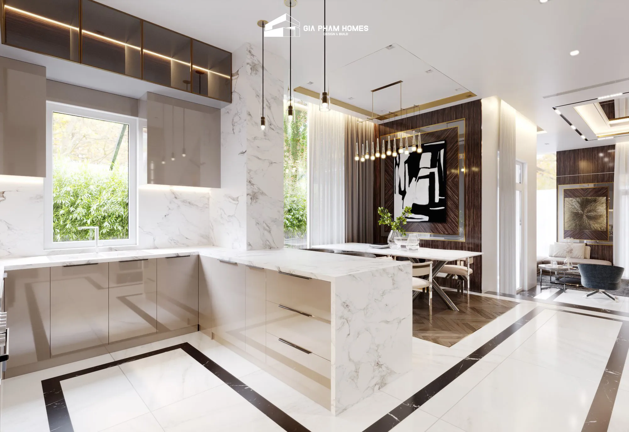 Lâm Gia Villa: Thiết kế Nội thất - 6 | THI CÔNG XÂY DỰNG - SẢN XUẤT, LẮP ĐẶT NỘI THẤT: NHÀ Ở, VĂN PHÒNG, KHÁCH SẠN... - GIA PHAM HOMES Design & Construction