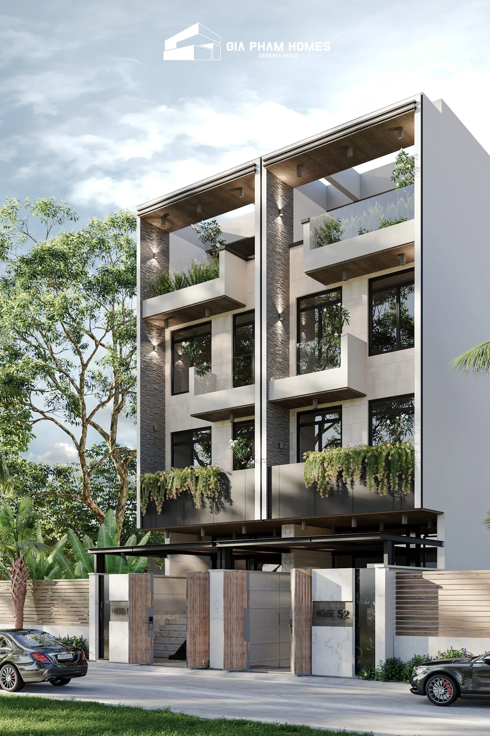 Nhà phố đôi Đại Phúc - 1 | THI CÔNG XÂY DỰNG - SẢN XUẤT, LẮP ĐẶT NỘI THẤT: NHÀ Ở, VĂN PHÒNG, KHÁCH SẠN... - GIA PHAM HOMES Design & Construction