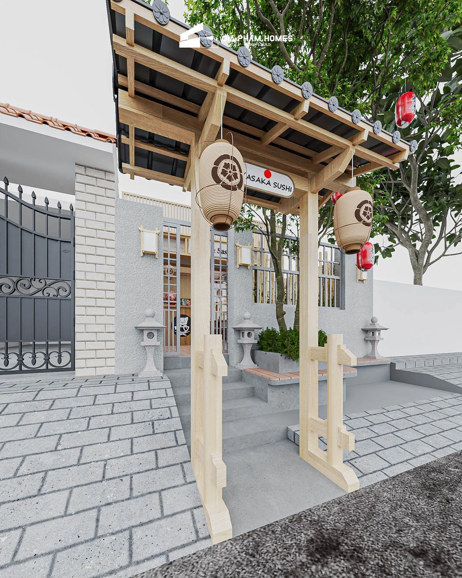 Nhà Hàng Sushi & Sasimi: Kiến Trúc & Nội Thất - 2 | THI CÔNG XÂY DỰNG - SẢN XUẤT, LẮP ĐẶT NỘI THẤT: NHÀ Ở, VĂN PHÒNG, KHÁCH SẠN... - GIA PHAM HOMES Design & Construction