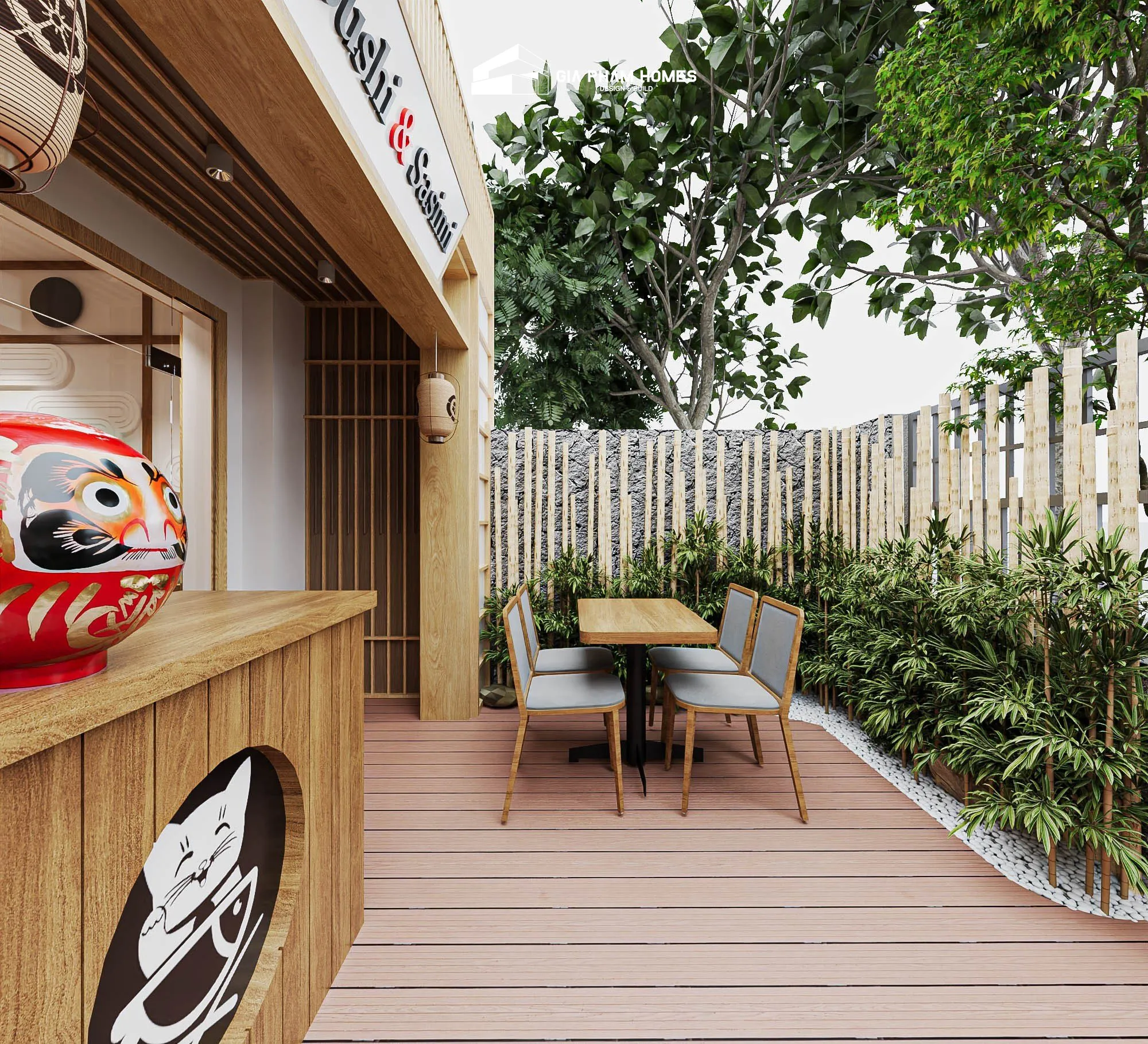 Nhà Hàng Sushi & Sasimi: Kiến Trúc & Nội Thất - 5 | THI CÔNG XÂY DỰNG - SẢN XUẤT, LẮP ĐẶT NỘI THẤT: NHÀ Ở, VĂN PHÒNG, KHÁCH SẠN... - GIA PHAM HOMES Design & Construction