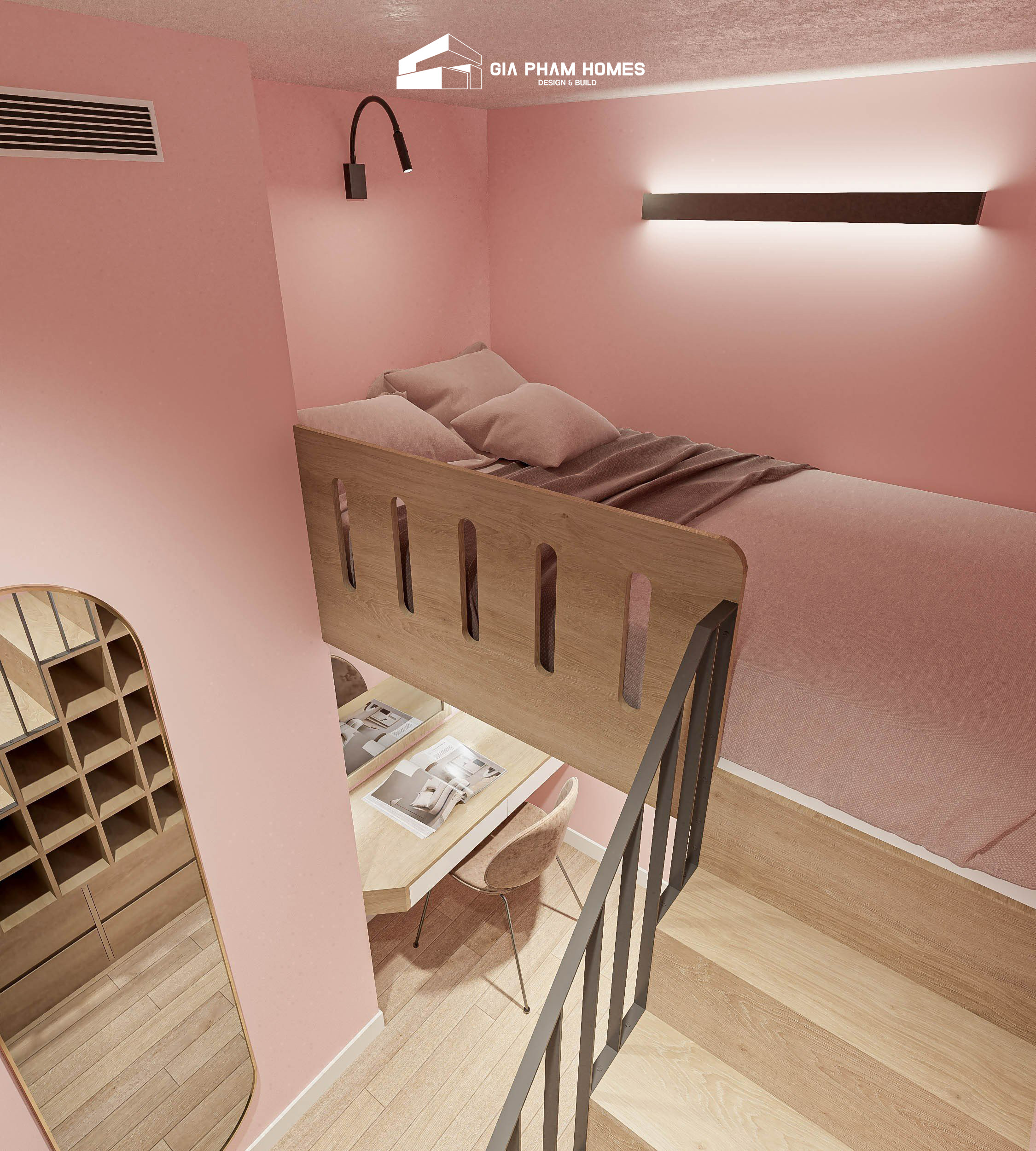 Thiết Kế Chung Cư Mini 2 Phòng Ngủ - 30,8m2 - 61 | THI CÔNG XÂY DỰNG - SẢN XUẤT, LẮP ĐẶT NỘI THẤT: NHÀ Ở, VĂN PHÒNG, KHÁCH SẠN... - GIA PHAM HOMES Design & Construction