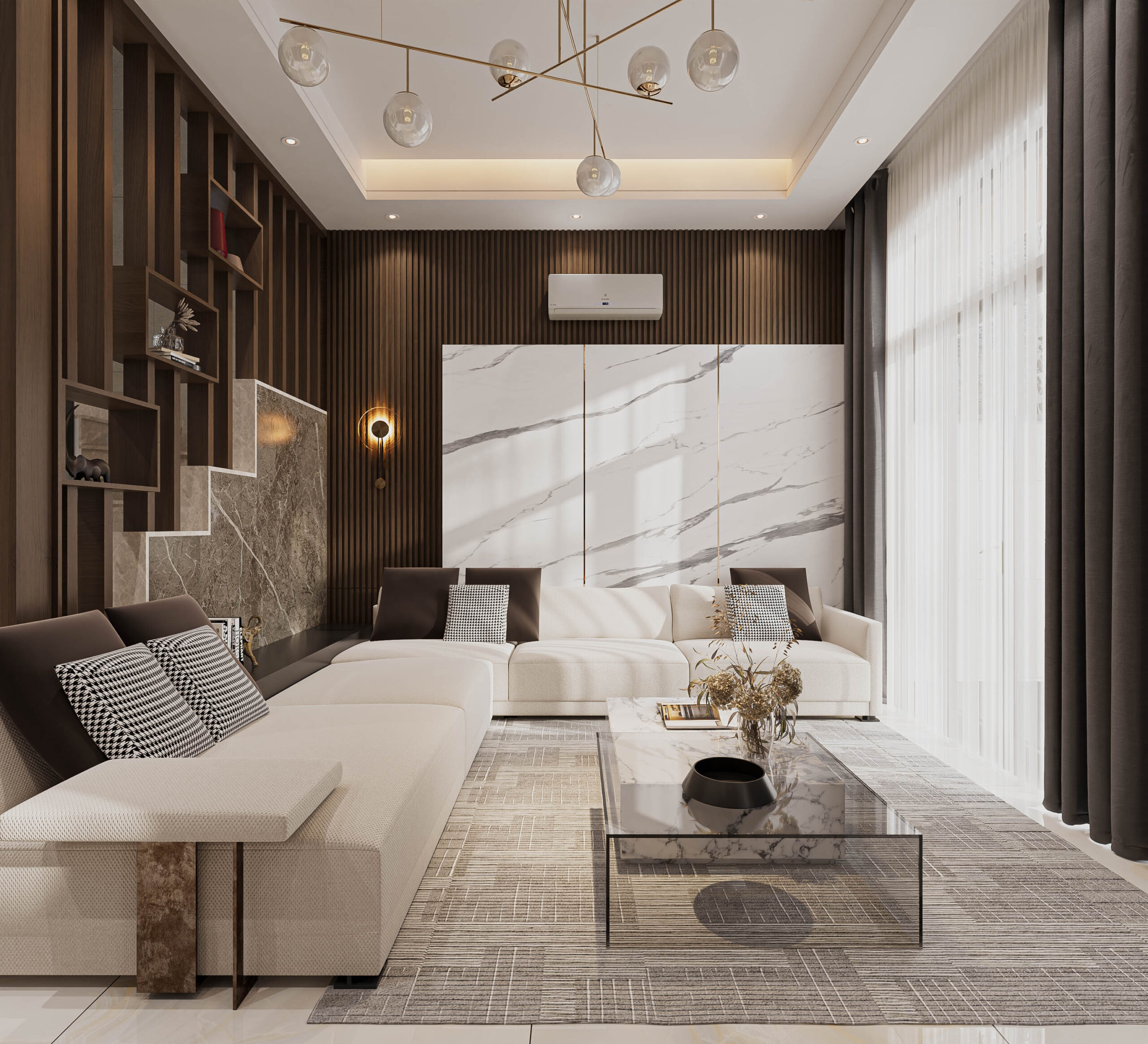 nội thất nhà phố 2 tầng hiện đại