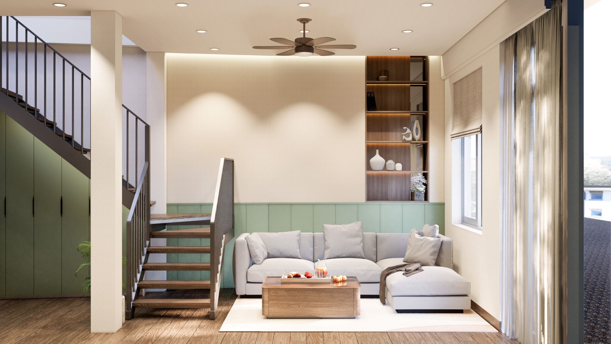Nhà phố nhỏ trong hẻm, nhưng bên trong là cả một “tổ ấm” được tính từng centimet