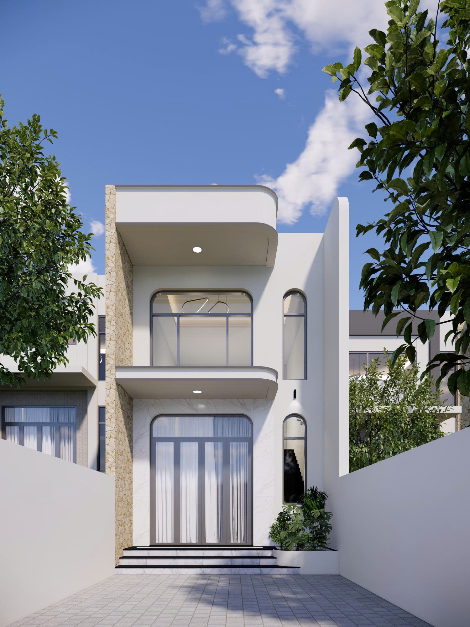 Mẫu Bản Vẽ Thiết Kế Nhà Phố Hiện Đại 2 Tầng GIA PHẠM HOMES