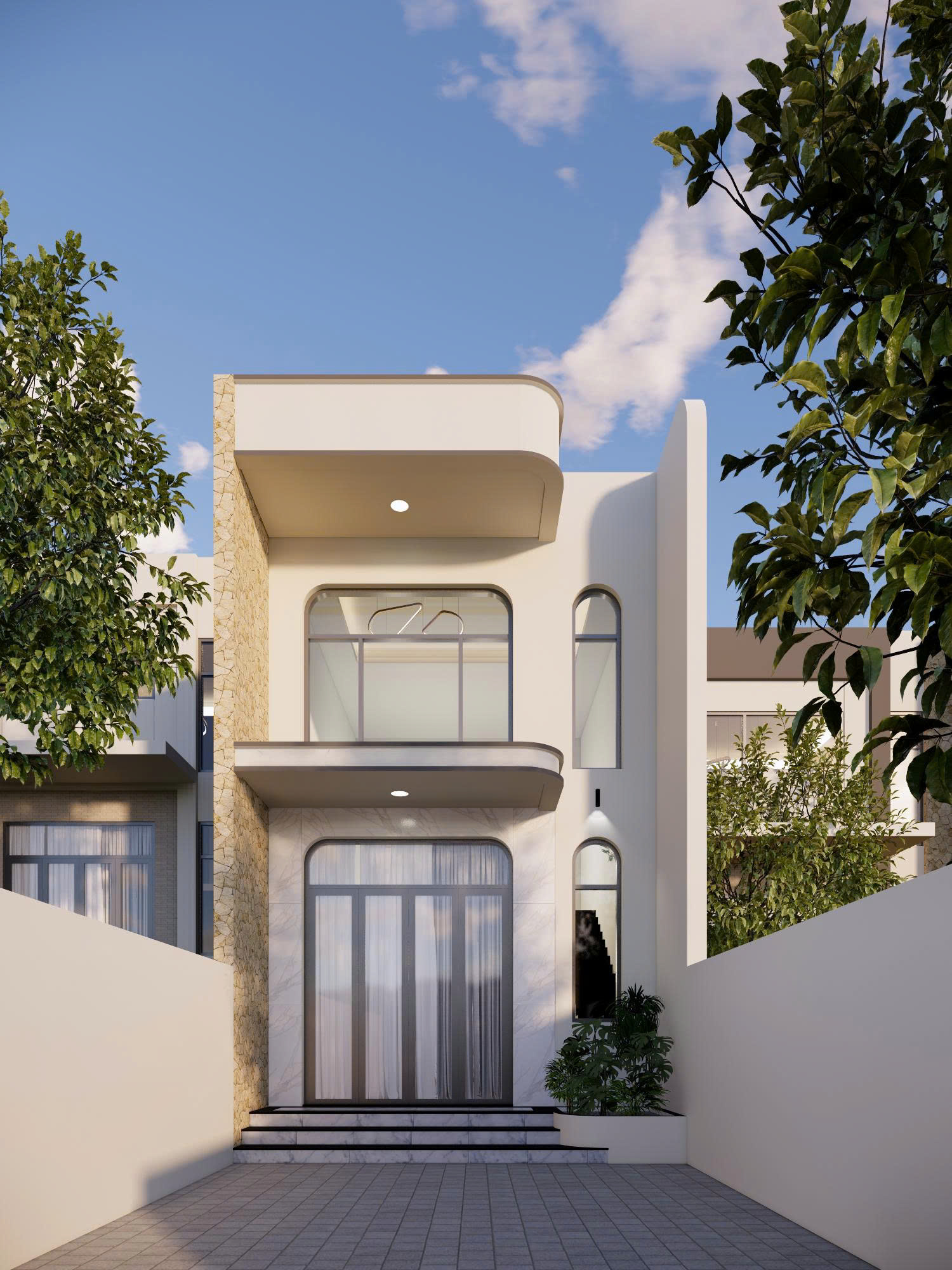 Mẫu Bản Vẽ Thiết Kế Nhà Phố Hiện Đại 2 Tầng GIA PHẠM HOMES